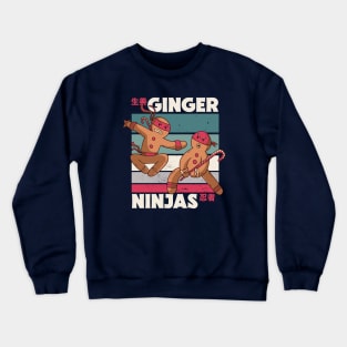 Funny Christmas Ginger Ninjas // Retro Cartoon Ginjas Crewneck Sweatshirt